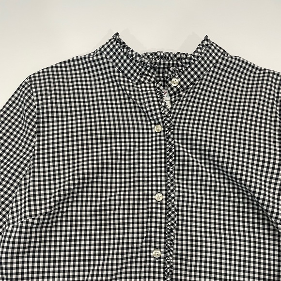 Vineyard Vines Long Sleeve Dress Shirt Frills Button Up Black & White Girls 14 - Picture 11 of 15